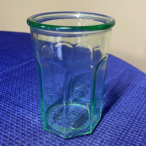 Lt Green Depression Anchor Hocking Octagonal Tumbler Drinking Glass USA - Picture 1 of 4